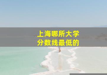 上海哪所大学分数线最低的