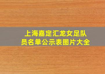 上海嘉定汇龙女足队员名单公示表图片大全