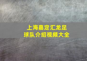 上海嘉定汇龙足球队介绍视频大全