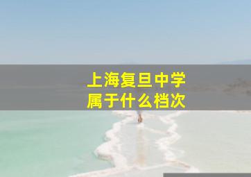 上海复旦中学属于什么档次