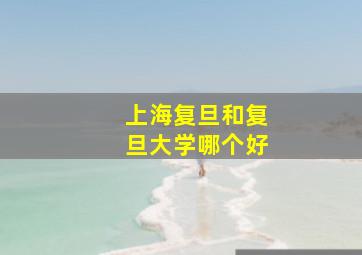 上海复旦和复旦大学哪个好