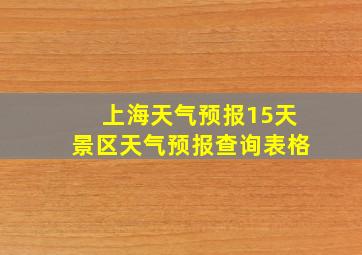 上海天气预报15天景区天气预报查询表格