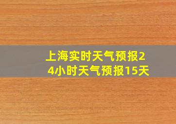 上海实时天气预报24小时天气预报15天