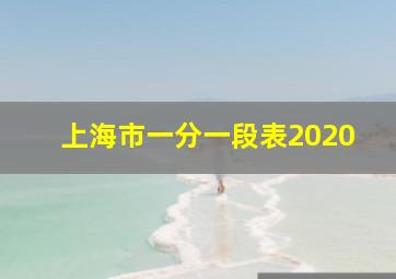 上海市一分一段表2020