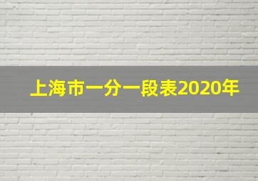 上海市一分一段表2020年