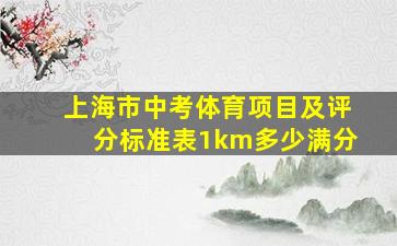 上海市中考体育项目及评分标准表1km多少满分