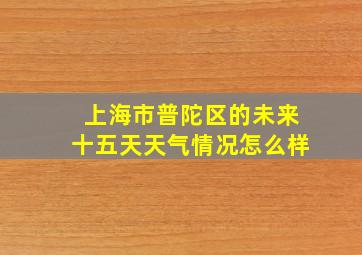 上海市普陀区的未来十五天天气情况怎么样