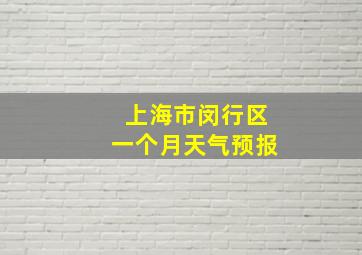 上海市闵行区一个月天气预报