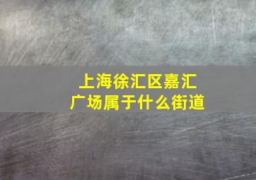 上海徐汇区嘉汇广场属于什么街道