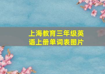 上海教育三年级英语上册单词表图片