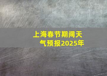 上海春节期间天气预报2025年