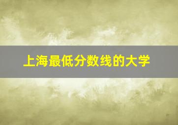 上海最低分数线的大学