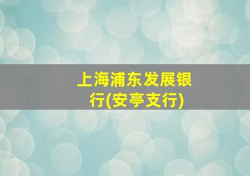 上海浦东发展银行(安亭支行)