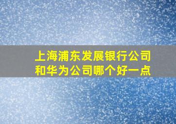 上海浦东发展银行公司和华为公司哪个好一点