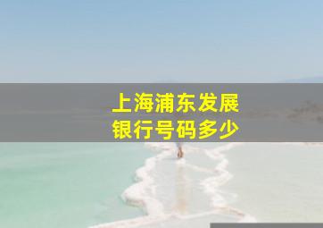 上海浦东发展银行号码多少