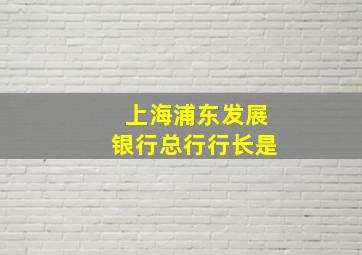 上海浦东发展银行总行行长是