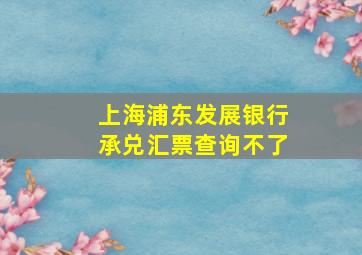 上海浦东发展银行承兑汇票查询不了