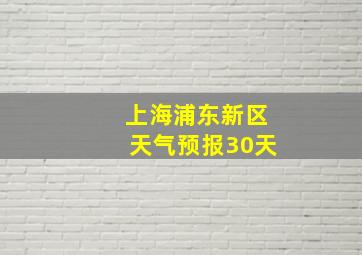 上海浦东新区天气预报30天