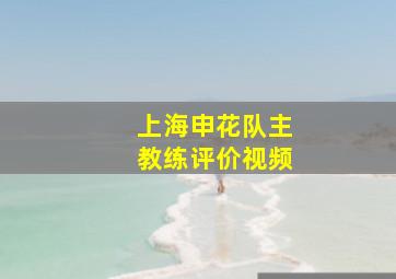 上海申花队主教练评价视频