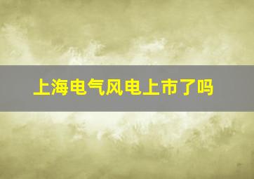 上海电气风电上市了吗