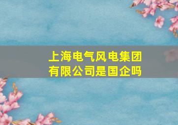 上海电气风电集团有限公司是国企吗