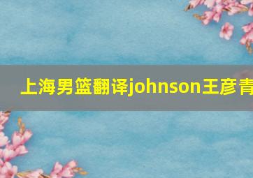 上海男篮翻译johnson王彦青