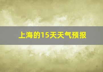 上海的15天天气预报