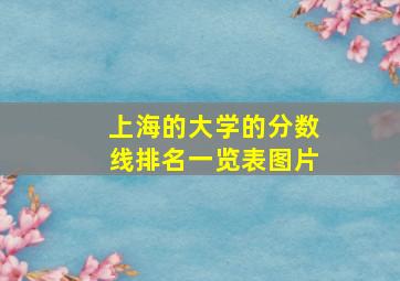 上海的大学的分数线排名一览表图片