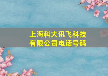 上海科大讯飞科技有限公司电话号码