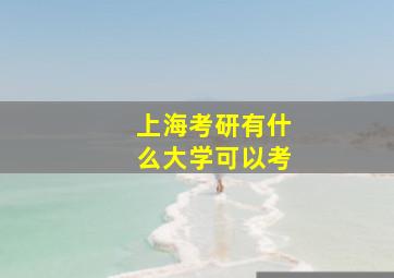 上海考研有什么大学可以考