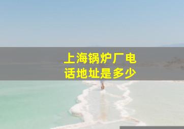 上海锅炉厂电话地址是多少