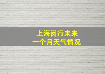 上海闵行未来一个月天气情况