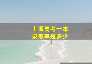 上海高考一本录取率是多少