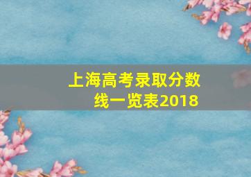 上海高考录取分数线一览表2018