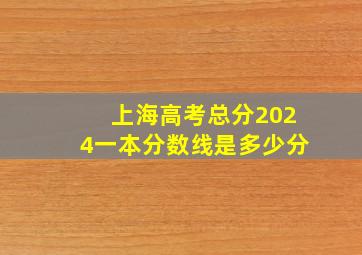 上海高考总分2024一本分数线是多少分