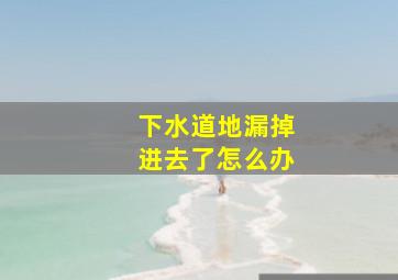 下水道地漏掉进去了怎么办