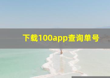 下载100app查询单号