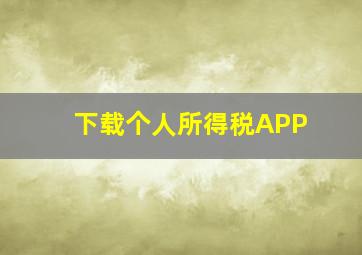 下载个人所得税APP