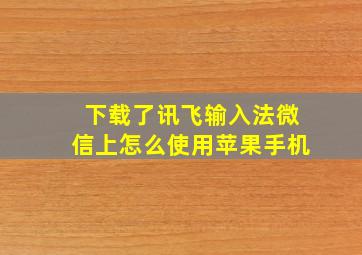 下载了讯飞输入法微信上怎么使用苹果手机