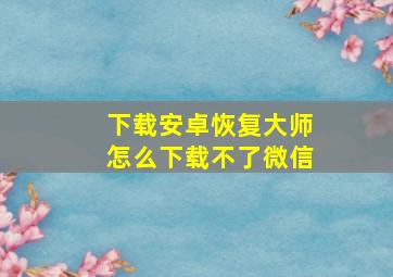 下载安卓恢复大师怎么下载不了微信