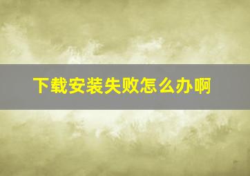 下载安装失败怎么办啊