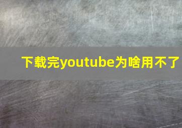 下载完youtube为啥用不了