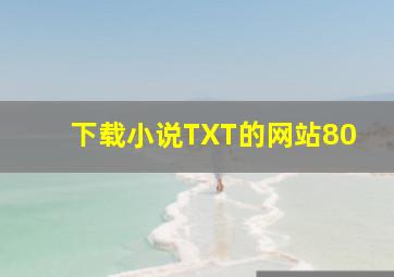 下载小说TXT的网站80