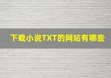 下载小说TXT的网站有哪些