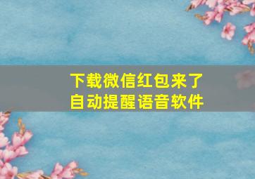 下载微信红包来了自动提醒语音软件