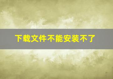 下载文件不能安装不了