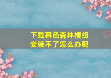 下载暮色森林模组安装不了怎么办呢