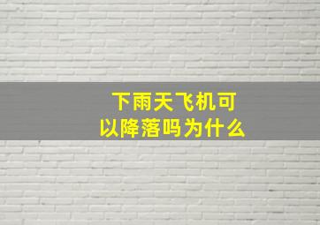 下雨天飞机可以降落吗为什么