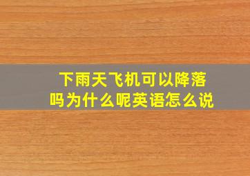 下雨天飞机可以降落吗为什么呢英语怎么说