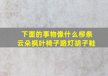 下面的事物像什么柳条云朵枫叶椅子路灯胡子鞋